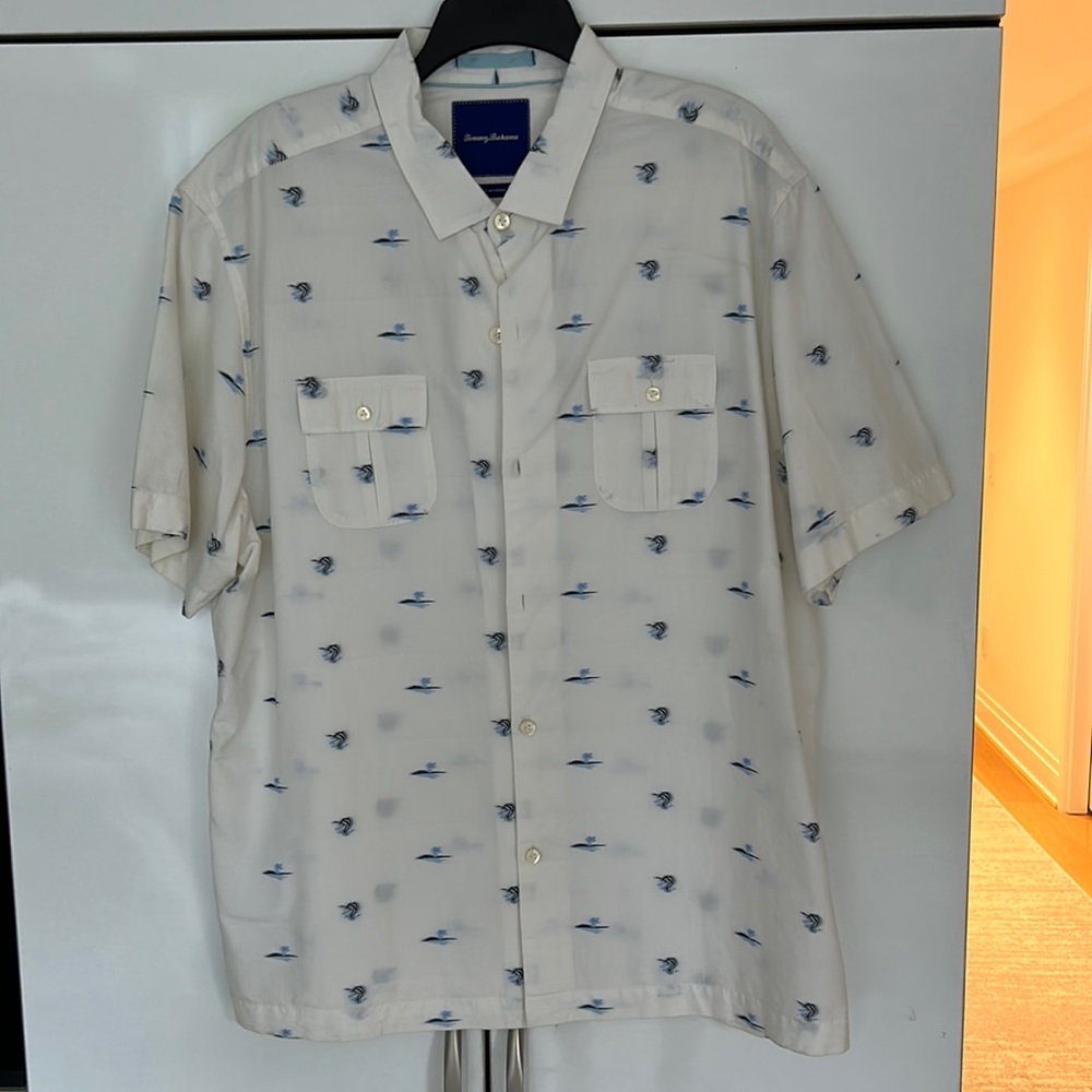 Men’s casual button down short sleeve t-shirt, Island modern fit, XL